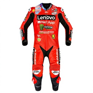 ชุดแข่งรถมอเตอร์ไซค์ Francesco Bagnaia MotoCP หนังวัว/หนังจิงโจ้ สำหรับขับขี่/แข่งรถมอเตอร์ไซค์ ระดับ 2 CE Pro - Product Image 1
