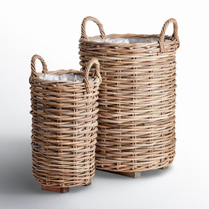 Paniers tissés de jardinage extérieurs d'intérieur de pot en céramique fait main de terre cuite - Product Image 1