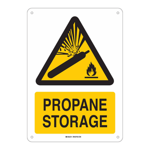 Panneau de sécurité Brady durable pour le stockage de propane en intérieur/extérieur, pour zones à gaz - Product Image 1