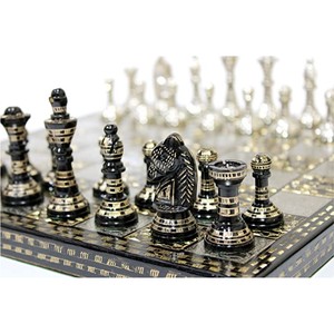 Juego de Ajedrez de Metal de Lujo, Tablero de Madera, Piezas de Metal Hechas a Mano, Acabado de Latón Vintage, Juego de Mesa Decorativo Clásico de Lujo, Juego de Regalo - Product Image 3
