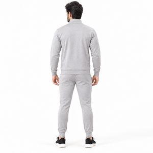 Conjunto Deportivo Unisex de Poliéster y Algodón con Lavado Ácido, Sudadera con Cremallera Completa y Pantalones Jogger, Ropa Deportiva de Invierno para Fitness, Entrenamiento, Casual y Urbana - Product Image 3