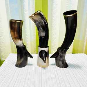 ALTAMASH CRAFT Tasse à bière décorative artisanale en corne naturelle écologique style viking rustique pour la décoration intérieure - Product Image 1