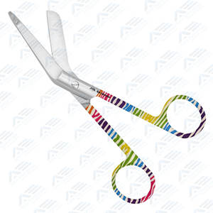 Tijeras para Vendajes de Tela, Instrumentos Quirúrgicos, Instrumentos Médicos, Tijeras para Vendajes con Patrón de Cebra Arcoíris, Tijeras para Cortar Vendajes - Product Image 4