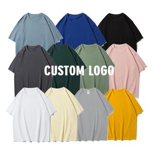 Oversized Unisex Men's Gray 100% Cotton T-Shirt Regular Sleeve O-Neck Casual Knitted Heavy <b>Weight</b> 270g Drop Shoulder Fit <b>Blank</b> - Product Image 3