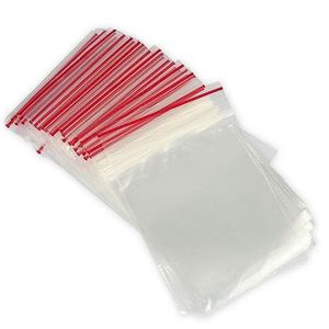 Customize size <b>Transparent</b> Clear Zip Plastic <b>Bags</b> PE Moisture Proof Storage Zipper Plastic white / red/ blue line simple double - Product Image 2