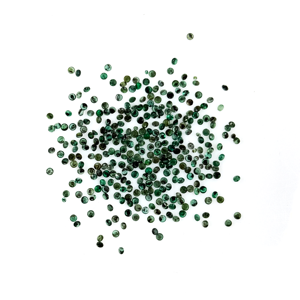 Esmeraldas naturales de Zambia calibradas, redondas, de 1.75 mm, piedras preciosas facetadas sueltas para la fabricación de joyas, listas para usar. - Product Image 1