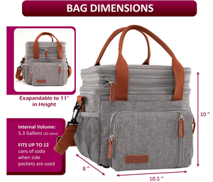 Custom Printed 300D Polyester Lunch Bag for Office Travel Picnic Portable Food Takeway Shoulder Bag Thermal Insulated Cooler Bag - Product Image 6