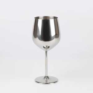 Skies Trader WH250 Lot de 2 verres à vin en acier inoxydable finition satinée, incassables, gobelets en métal argenté mat faits à la main - Product Image 1