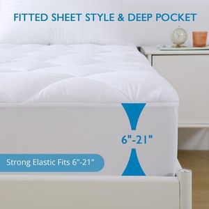 Colchoneta Acolchada Blanca Refrescante 100% Poliéster Lavable Para Uso Doméstico En Todas Las Estaciones Teñido Liso 400 Hilos Colchoneta Plegable - Product Image 3