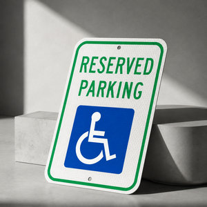 Segnale <span class=keywords><strong>di</strong></span> <span class=keywords><strong>parcheggio</strong></span> riservato per disabili, marca Securun, blu/verde/bianco, in alluminio, riflettente <span class=keywords><strong>di</strong></span> grado ingegneristico, ad alta visibilità, resistente ai raggi UV - Product Image 1