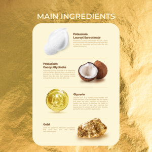 Gel Limpiador Facial con Láminas de Oro B2B de Buen Fabricante, Hidratante y Humectante, el Más Vendido en Malasia, Garantía del Mejor Proveedor - Product Image 3