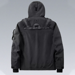 Unisex <b>Techwear</b> Bomber <b>Jacket</b> Hooded Waterproof Zip Closure Structured Fit Lightweight Vintage Style Winter - Product Image 6
