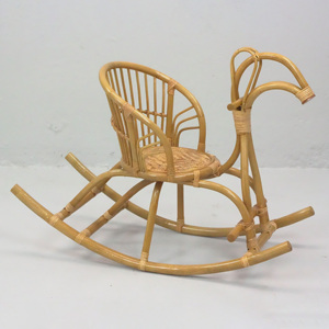 Fauteuil à bascule en rotin écologique en forme d'animal mignon (lapin) pour enfant, vente en gros - Product Image 3