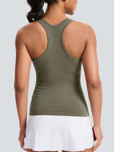 Camiseta sin mangas corta para mujer, mezcla de algodón elástico, chaleco informal de verano para uso diario y estilo de vida activo - Product Image 6