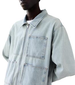 Veste de travail d'hiver OEM de haute qualité, grande taille, veste personnalisée pour hommes, veste cargo décontractée et élégante en toile, veste en jean pour hommes - Product Image 4