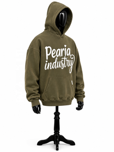Sudadera con Capucha Unisex Verde Oliva de Invierno, Manga Larga, Bolsillo Frontal, Estampado de Letras, Estilo Urbano, Tejido Grueso - Product Image 3