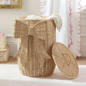 Stylish Storage Solution for Toys, <b>Books</b> and Nursery Organization Natural Wicker Rattan Basket for Kids - Product Image 2