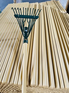 Solid Wood Pine Wood Floor Cleaning Broom Pole Mop Handle Broom Stick Mop Stick <b>Leaf</b> Rake Handle - Product Image 6
