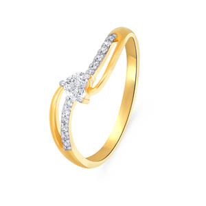 แหวนเพชรทรงหัวใจ Celestial Bloom Lab Grown Diamond รูปทรงกลมเจียระไนแบบบริลเลียนท์ น้ำหนักรวม 0.25 กะรัต แหวนทองสำหรับผู้หญิง - Product Image 1