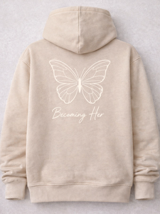 Sudadera con Capucha Beige de Algodón Suave Premium con Frases Motivadoras, Sudadera Unisex Estilosa para Comodidad y Moda Diarias - Product Image 4
