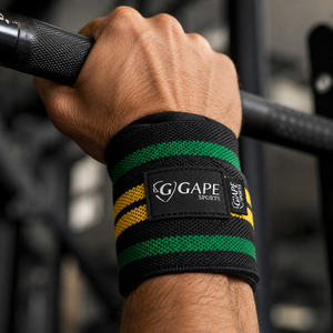 สายรัดข้อมือนีโอพรีน GAPE SPORTS สำหรับงานหนัก สีดำ เขียว เหลือง ปรับได้ด้วยแถบตีนตุ๊กแก สำหรับยกน้ำหนักและฝึกความแข็งแรง - Product Image 5