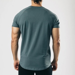 T-shirt à manches courtes pour homme, coupe ajustée, col rond, couleur unie, tissu jersey à séchage rapide, vêtements décontractés, gris - Product Image 4
