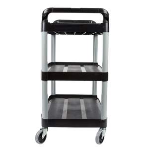 3-Tier Stainless Steel Food <b>Trolley</b> Durable Black Kitchen Utility Cart Lockable <b>Wheels</b> for Serving <b>Storage</b> Kitchen Islands Carts - Product Image 4