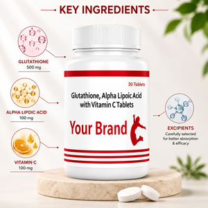 Tabletas de Glutatión, Ácido Alfa Lipoico y Vitamina C con Logotipo Personalizado para Aclarar la Piel y Apoyo Antioxidante - Product Image 4