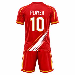 Ensemble uniforme de football pour hommes avec maillot et short, tissu léger et durable, design respirant et à séchage rapide pour l'entraînement sportif - Product Image 3