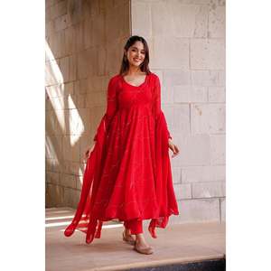 Conjunto de traje de mujer BLOOMING RED XS Georgette de la talla de la Mujer de la talla - Product Image 5