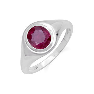 Wholesale 925 Sterling Silver Natural <b>Ruby</b> Round Cut <b>Ring</b> for <b>Men</b> Women Bezel set <b>Ring</b> Red Gemstone Statement Jewelry Wholesale - Product Image 1