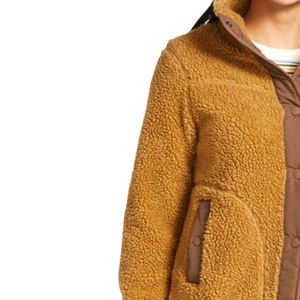 Yellow <b>Brown</b> Heavyweight <b>Tan</b> Sherpa Fleece Jacket High Quality Winter Warm Outdoor Button Up Women Jackets - Product Image 5