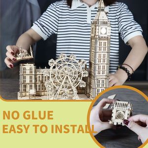 Puzzle 3D in Legno, Regalo di Natale Unico, Modello Big Ben, Blocchi da Costruzione Fai-da-Te per Decorazione Casa, Kit Creativo Orologio da Scrivania per Famiglia - Product Image 5