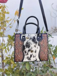 2026 High Quality Hand <b>Tooled</b> Carving Leather <b>Tote</b> <b>Bag</b> Cowhide Fur Gypsy Boho Vintage Handmade Cross body Shoulder <b>Bag</b> - Product Image 5