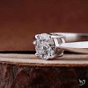 <span class=keywords><strong>Anello</strong></span> <span class=keywords><strong>solitario</strong></span> con diamante rotondo da 0,5 <span class=keywords><strong>carati</strong></span> coltivato in laboratorio, montatura a stelo sottile in oro bianco 10K, elegante <span class=keywords><strong>anello</strong></span> di fidanzamento. - Product Image 2