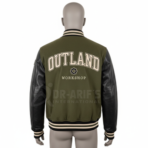 Chaqueta universitaria con logotipo personalizado, chaqueta gruesa de invierno a la moda callejera con cierre de botón a presión, piel de oveja, tejido impermeable para clima frío - Product Image 5