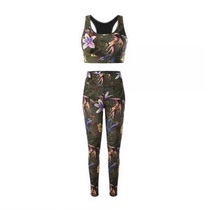 Conjunto de Leggings de Yoga Sólidos para Mujer, 2 Piezas, Ropa Deportiva, Cintura Elástica, Sujetador Deportivo Simple y Pantalones Largos - Product Image 1