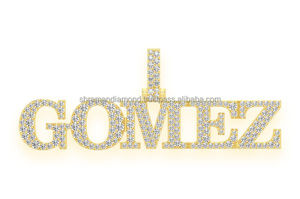 เครื่องประดับ925เงินสเตอร์ลิงสุดหรูบล็อกเพชรที่ใช้ปลูกในห้องทดลองแสดงตัวอักษรตามต้องการแผ่นป้ายน้ำแข็งที่กำหนดเองจี้ชุบทองทันสมัย - Product Image 4