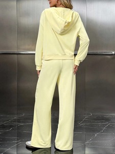 Conjunto deportivo para mujer, chaqueta con cremallera de algodón y poliéster, pantalones deportivos, transpirable, elástico, para gimnasio, fitness, ropa deportiva. - Product Image 2