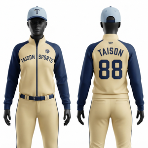 Traje Deportivo Premium Unisex para Hockey sobre Césped TAISON SPORTS, 300 GSM, Poliéster Interlock, Azul Marino con Paneles Blancos, Nombre, Número y Logotipo Personalizables - Product Image 3