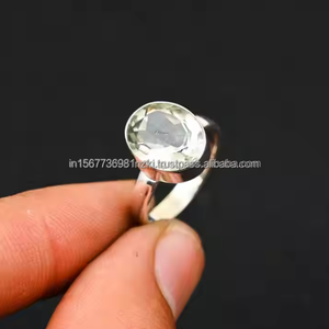 Anillo de cuarzo de limón de Plata de Ley 925 hecho a mano, joyería decorativa Vintage para aniversario y compromiso, anillo Vintage único para mujer - Product Image 1
