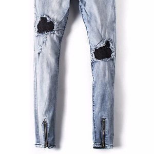 Men's Straight Casual <b>Denim</b> Pants 100% Breathable Eco-Friendly Lightweight <b>Material</b> Solid Color Pattern Elastic Waist Closure - Product Image 5