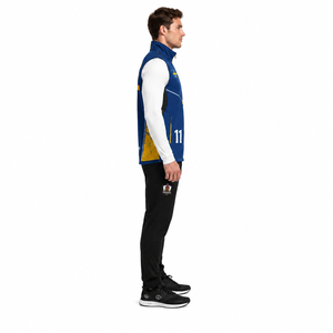 Gilet de curling pour homme en polyester recyclé, col zippé, extensible dans les quatre sens, sublimé, pour le sport - Product Image 3
