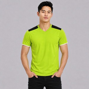 เสื้อยืดคอกวีผู้ชาย ผู้ผลิตมืออาชีพ ขายดีที่สุด ราคาขายส่ง ทรงปกติ สตรีทแวร์ลำลอง ผ้าฝ้าย 100% รับผลิตตามแบบ - Product Image 1