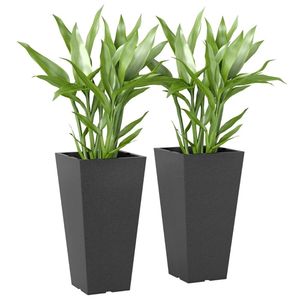 Set di 2 Vasi in Plastica Nera per Balcone e Cortile, Collezione di Vasi per Piante - Product Image 5