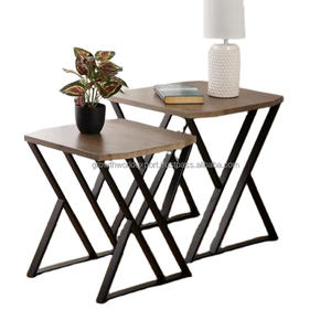 Juego de 2 Mesas de Centro Modernas Bajas para Sala de Estar, Dormitorio, Cocina, Madera de Mango, Pequeñas, Decorativas, Muebles para el Hogar de Rajasthan - Product Image 1