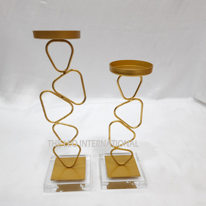 Porte-bougie décoratif de style européen pour la maison, en acier inoxydable et béton, forme ronde unique. - Product Image 6