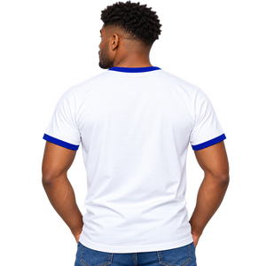 Phi Beta Sigma White Royal Blue <b>Men</b> <b>Ringer</b> <b>T</b> <b>Shirt</b> Short Sleeve Crew Neck Greek Letter Graphic Tee Fraternity Casual Apparel - Product Image 2