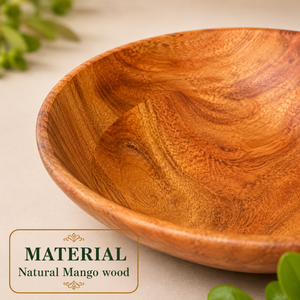 Bol à salade en bois de manguier de qualité supérieure, fait main, bol de service en bois, bol à mélanger les fruits naturel, vaisselle de cuisine rustique et écologique - Product Image 3