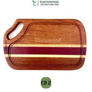 Planche à découper en bois Thatuwood, rectangulaire, faite à la main, style rustique, cuisine CB I - Product Image 6